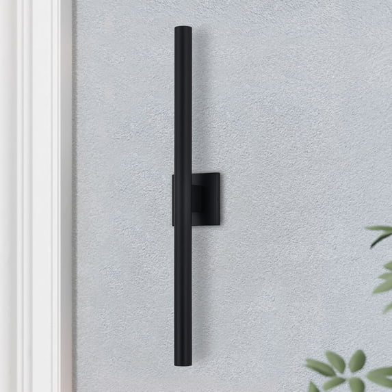 C Cattleya Black 2-Light 26W Dimmable LED Outdoor Wall Light with Frosted Glass Diffuser