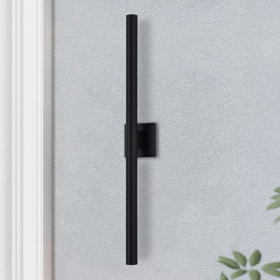 C Cattleya Black 2-Light 30W Dimmable LED Outdoor Wall Light with Frosted Glass Diffuser