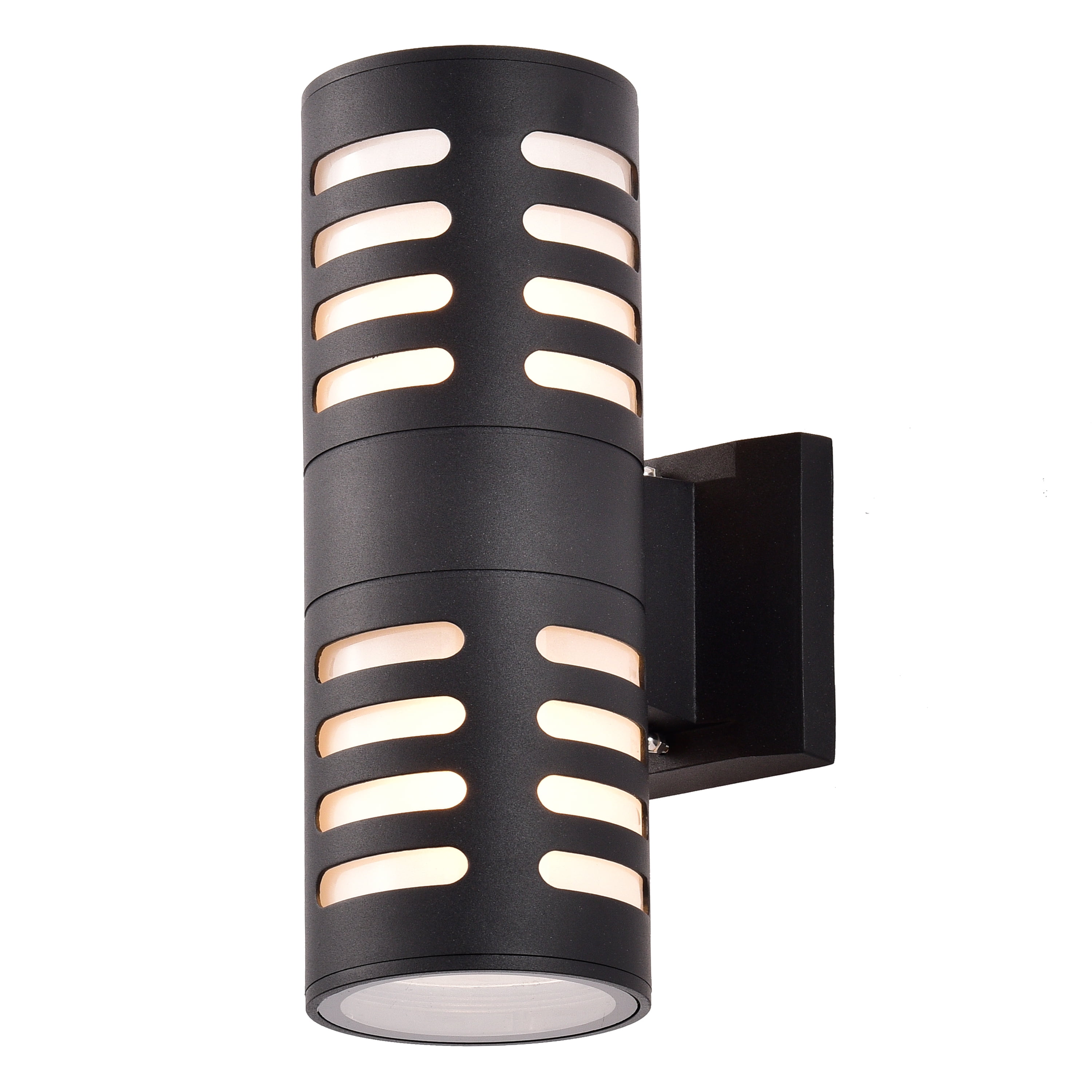 Luxe Matte Black 3-Directional Die-Cast Aluminum Outdoor Wall Sconce