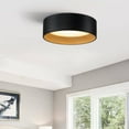 thumbnail image 1 of C Cattleya Black and Woodgrain Finish Integrated LED 3000K/4000K/5000K Flush Mount LED Ceiling Light, 1 of 7