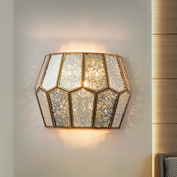 C Cattleya Brass Wall Light with Silver Mercury Glass