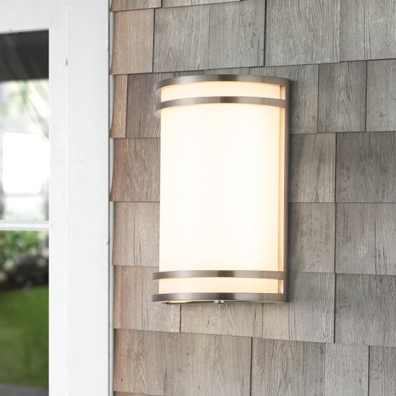 C Cattleya Integrated LED Brushed Nickel/Oil-rubbed Bronze Indoor Wall Light with Acrylic Shade Brushed Nickel Nickel Brushed