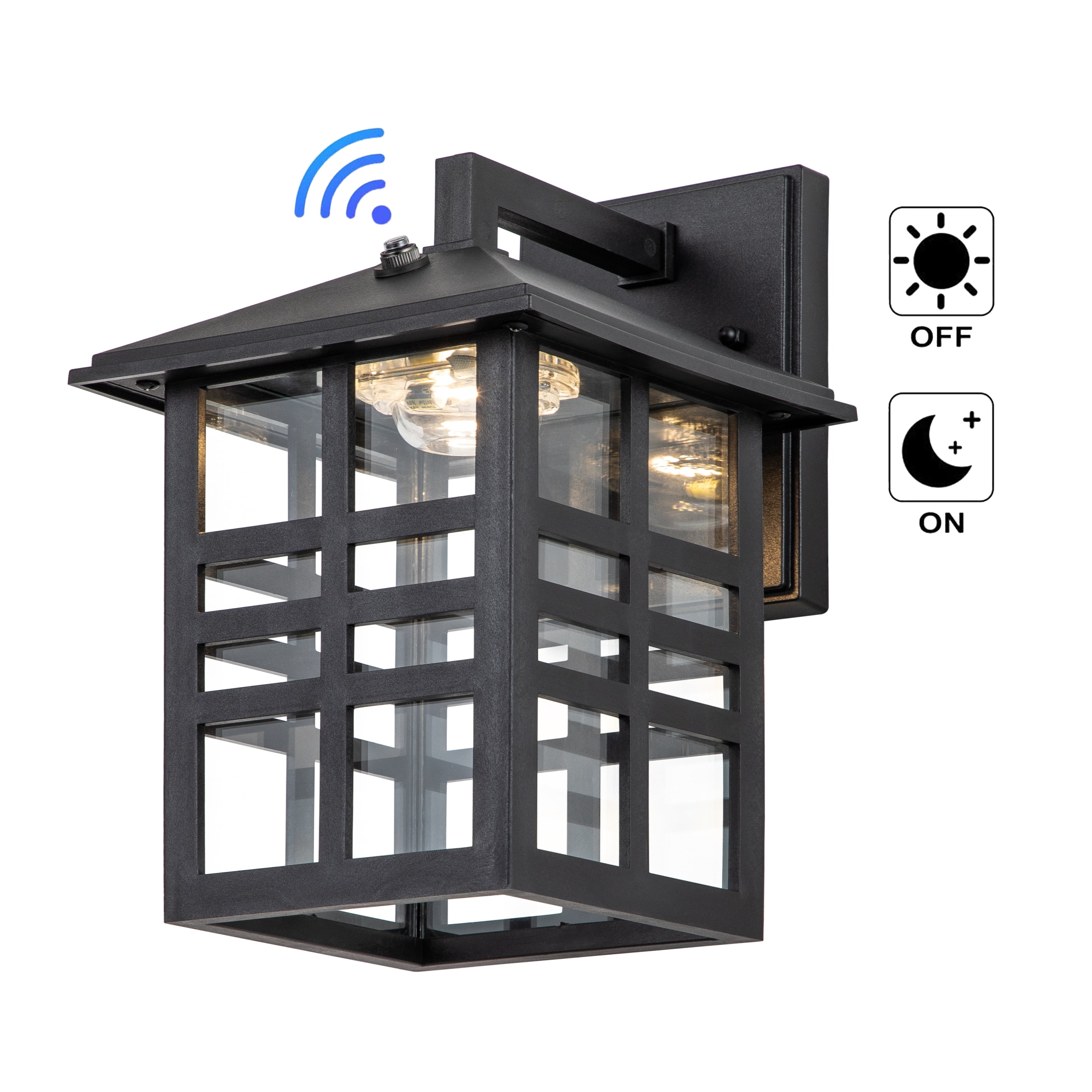 Black Dimmable Direct Wired Outdoor LED Wall Lantern