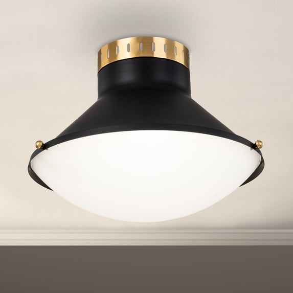 C Cattleya Matte Black Color Temperature Selectable 3000K/4000K/5000K Dimmable LED Flush Mount