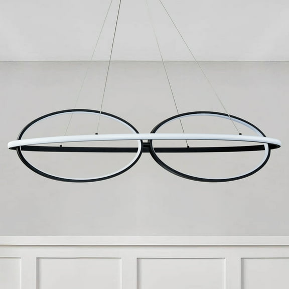 C Cattleya Modern Adjustable Black Aluminum Dimmable LED Chandelier