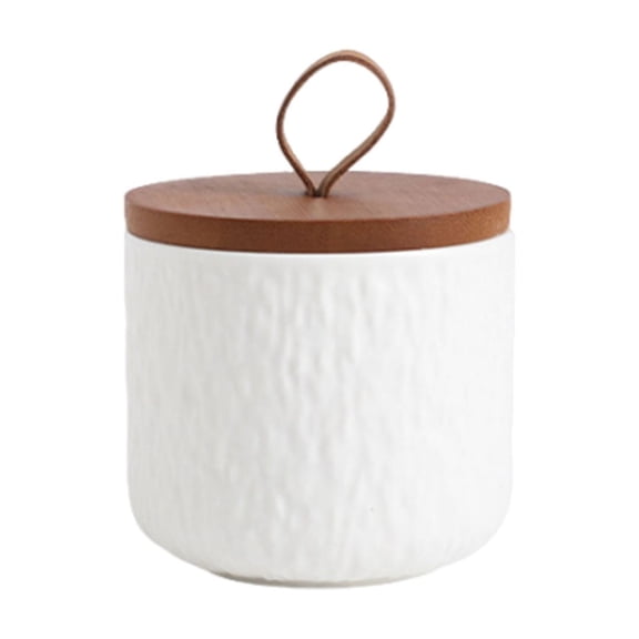 C Ceramic Sealed Storage Canister 800Ml Medium Size Matte White Kitchen Pantry Container 1Pc Airtight Food Storage Jar For Tea Coffee Beans
