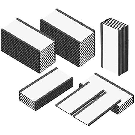 C Channel Magentic Label Holders 2x4 Inch, Magnetic Data Card Holders File Cabinet Labels, Magnetic Labels for Shelving, Pack of 30