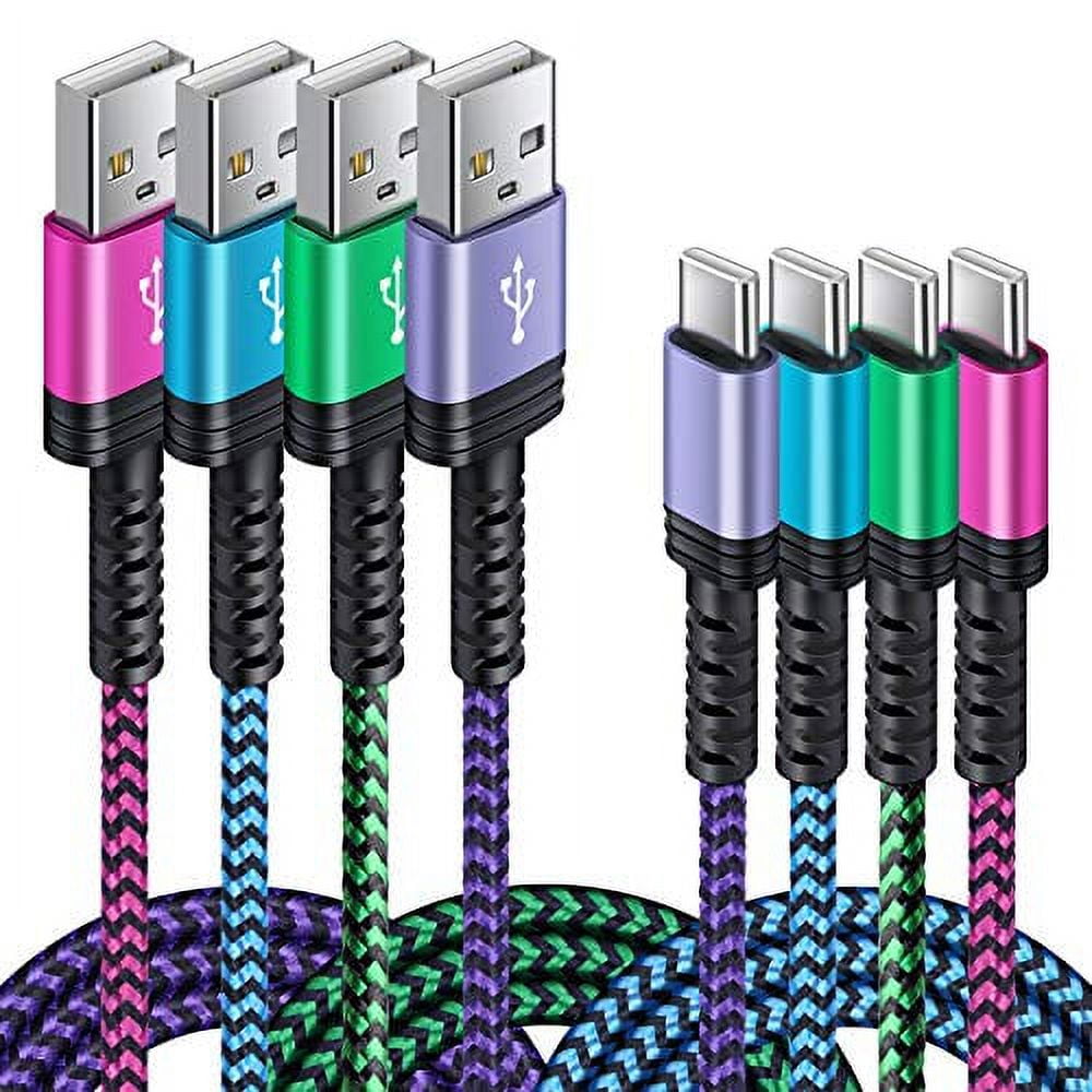 C Charger Cable Fast Charging Phone Android Power Cord 4Pack for
