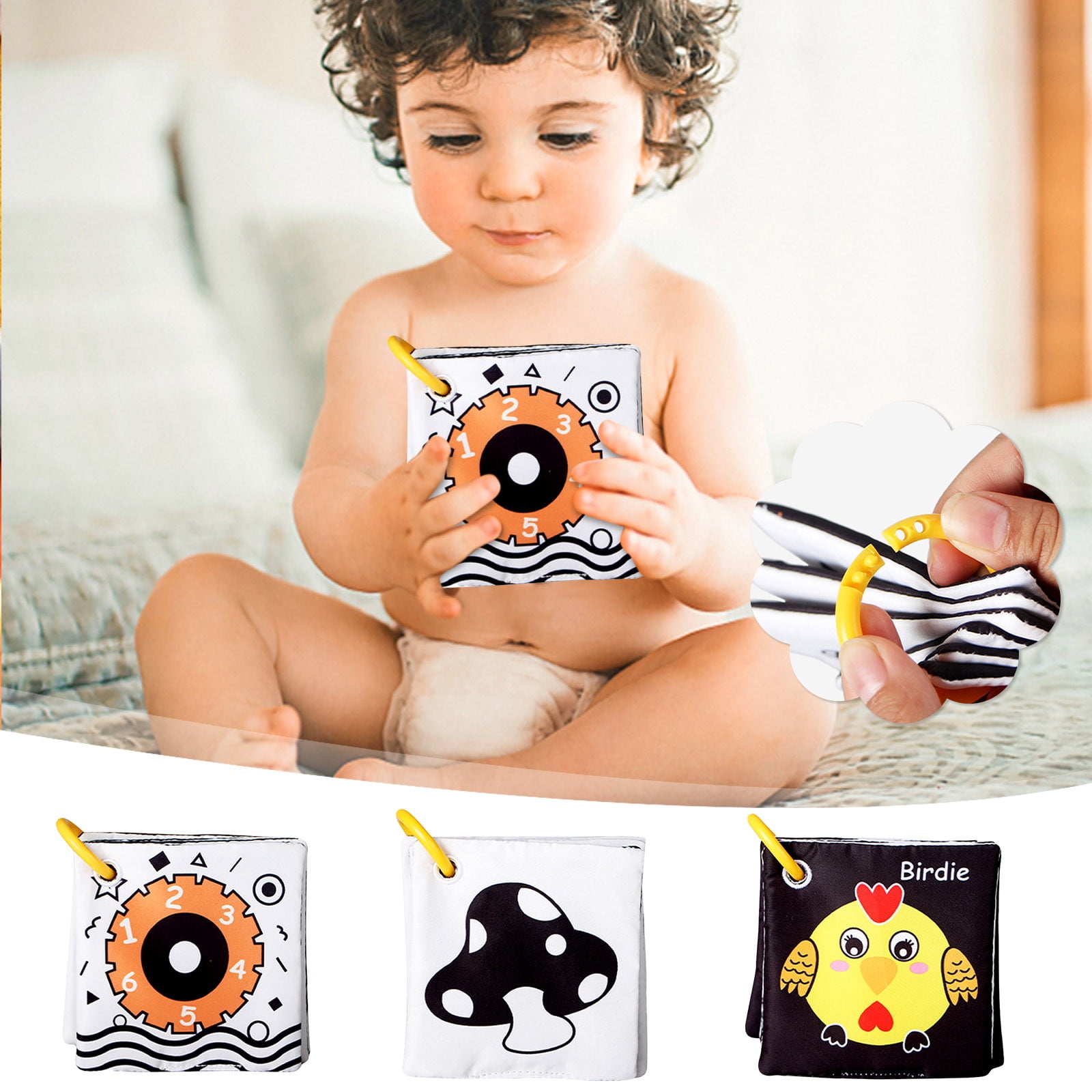 C Chick Themed Visual Stimulation Cards For 0-1 Year Olds High Contrast ...