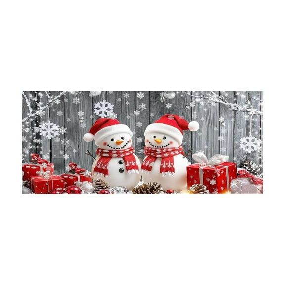 C Christmas Garage Door Cover Snowflake Design Holiday Background Decor For Winter Party Outdoor Indoor Decorations Polyester Fabric 13.12 X 5.91 Feet 1.13 Pounds