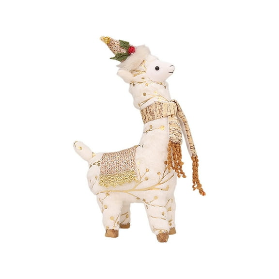 C Christmas Llama Desktop Ornament Store Window Scene Decoration Holiday Party Props Dress Up 15 Inches Tall Design C
