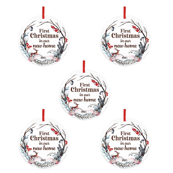 C Christmas Ornament Personalized Shaped Embellishments Hanging Decorations Pvc Material Set Of 5 Pieces