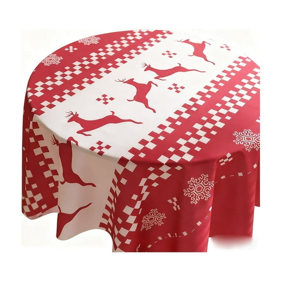 C Christmas Tablecloth Pattern C Red White Checkered Retro Photo Backdrop 47 X 47 Inches Polyester Fabric For Kitchen Dining Table Holiday Decor