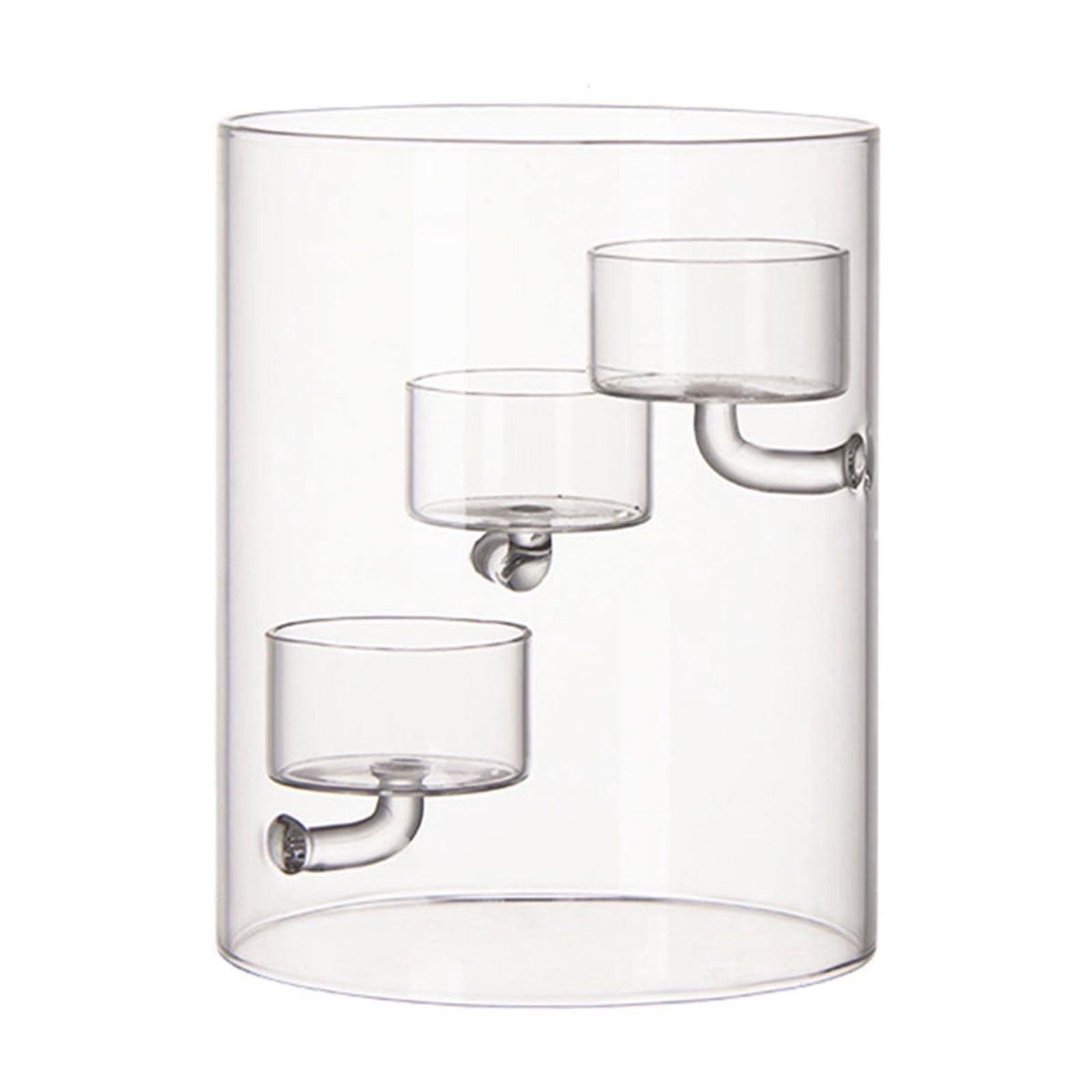 Clear Christmas Glass Candlestick Tabletop Decorations European Cylinder Oil Lamp Windproof For Candlelight Dinner Gift
