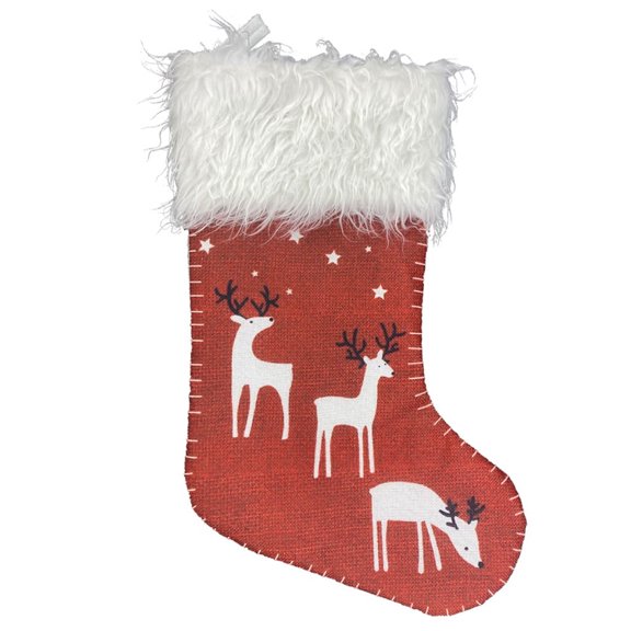C Christmas Tree Hanging Stocking With Snowman Motif 45 Cm Height Fabric Construction For Gift And Decor