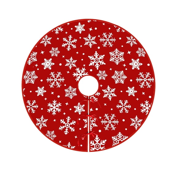 C Christmas Tree Skirt With Snowflake Pattern For Holiday Home Decor Farmhouse Style Party And Interior Accent