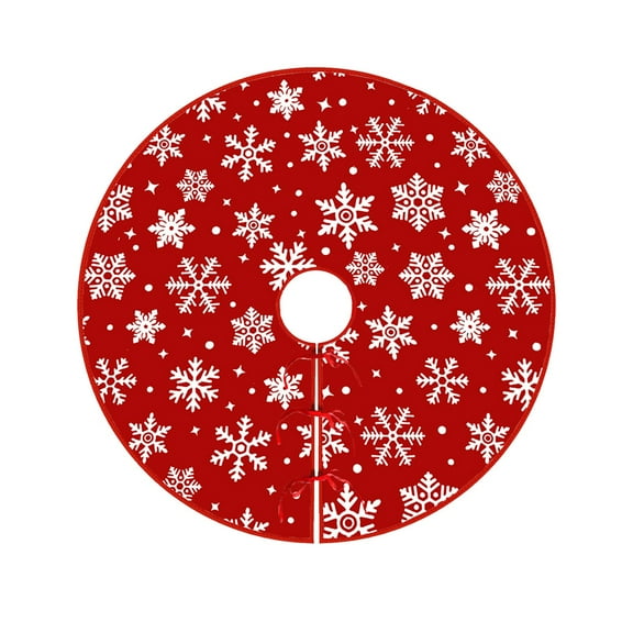 C Christmas Tree Skirt With Snowflake Pattern For Holiday Home Decor Farmhouse Style Party And Interior Accent