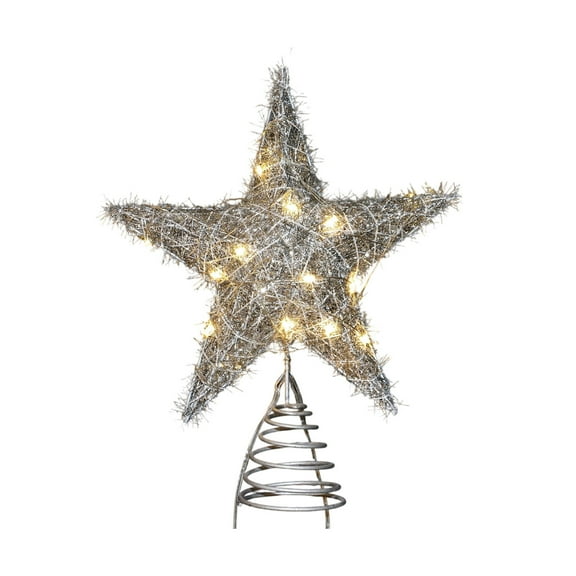 C Christmas Tree Topper Star With Lights Iron Material Five Pointed Star Decoration For Holiday Festive Decor Easy Installation Fits All Trees 20X25X5 Inches 0.20 Pounds