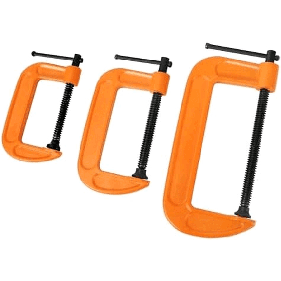 C-Clamp 3 Piece Set 3in, 4in, 6in Heavy Duty Ductile Iron C Clamp Set KIT$$Tools & Hardware Other