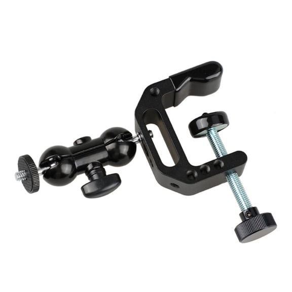 C Clamp 360 Degree Rotatable Mini Ball Head Mount Support With 1/4-20 Thread For LED Video Light Monitor Flash Light Mount