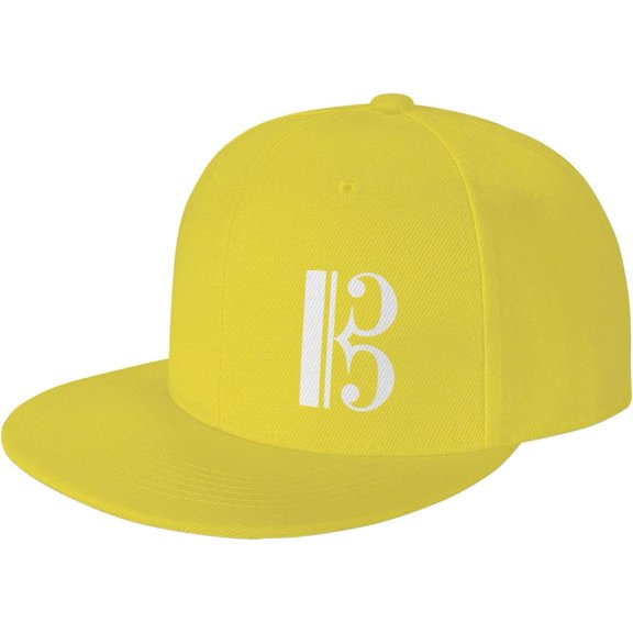 C Clef Alto Clef Flat Bill Visor Classic Snapback Hat Adjustable Brim High Top Baseball Cap