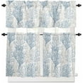 thumbnail image 1 of C Coastal Kitchen Curtains Set Small Half Curtains 24 Inches Length, Summer Beach Seaside Nautical Rod Pocket Window Treatment Bedroom Tiers and Valance Set for Cafe Bathroom, 1 of 1