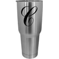 thumbnail image 1 of C Commercial Script Monogrammed Etched 30oz Stainless Steel Tumbler, 1 of 1