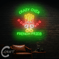 thumbnail image 1 of C-Craft Crazy French Fries Neon Sign Led Light Up 30 inch for Fast Food Restaurant Wall Art Decor, 1 of 5