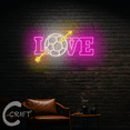 thumbnail image 1 of C-Craft Soccer Love Neon Sign Led Light Up 33 inch for Soccer Club Wall Art Decor, 1 of 5