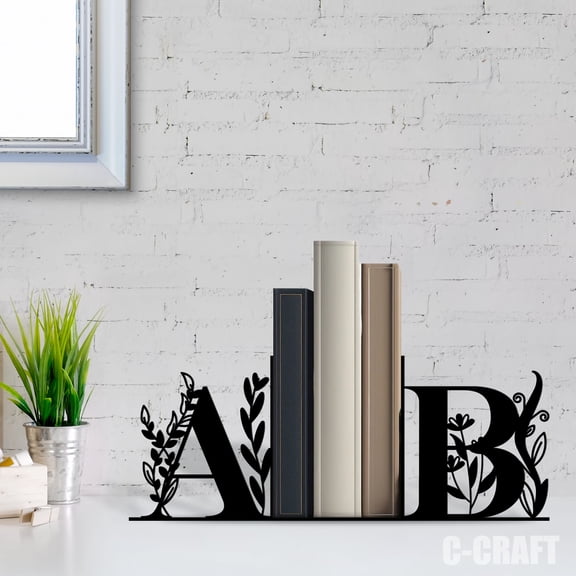 C-Craft Stainless Steel Alphabet Bookend, Adjustable, 5 Inch for Home Office