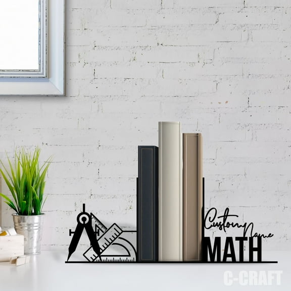 C-Craft Stainless Steel Math Bookend, Adjustable, 5 Inch for Home Office