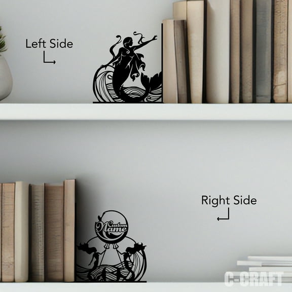 C-Craft Stainless Steel Mermaid Office Bookend, Adjustable, 5 Inch for Home Office