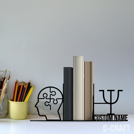 C-Craft Stainless Steel Psychology Bookend, Adjustable, 5 Inch for Home Office