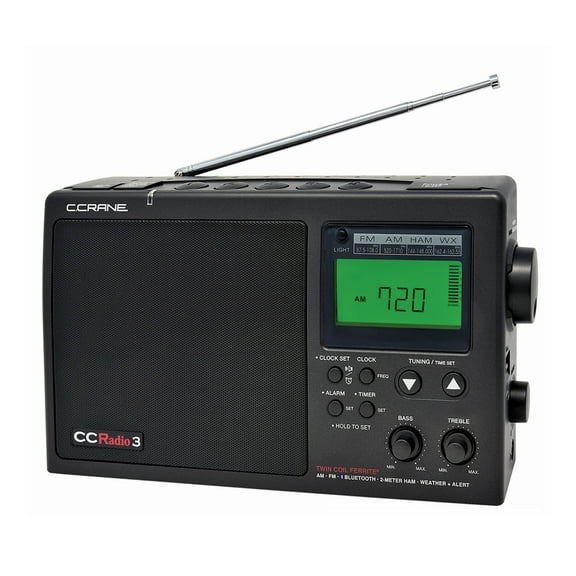 C. Crane CCRadio 3 AM/FM NOAA Weather Alert Digital Radio with Bluetooth, Black