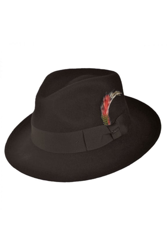 C-Crown Crushable Wool Felt Fedora Hat - M - Brown