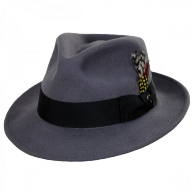 C-Crown Crushable Wool Felt Fedora Hat - XL - Gray