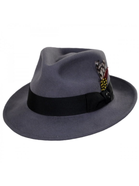 C-Crown Crushable Wool Felt Fedora Hat - XL - Gray