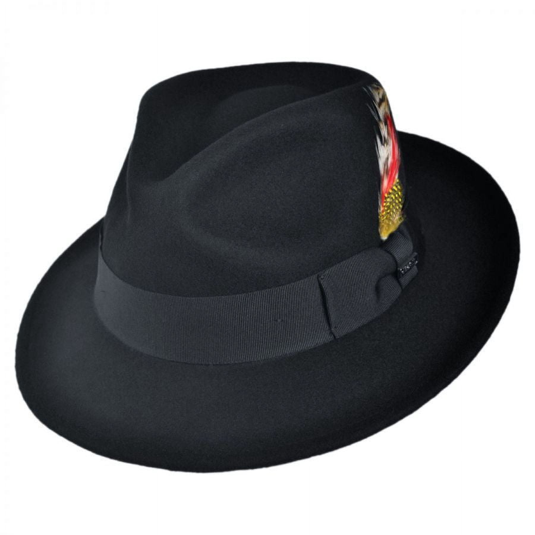 C-Crown Crushable Wool Felt Fedora Hat - XXL - Black