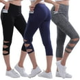 thumbnail image 1 of C Crush 3 Pack Capri Leggings with Pockets for Women-Leggings for Women-Tummy Control-Workout Leggings-Womens Yoga Pant, 1 of 6