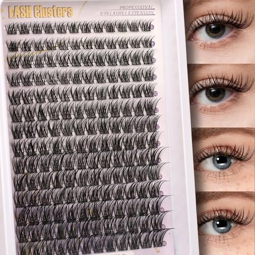 C Curl Lash Clusters Extensions 140 count Individual Eye lash Clusters Fairy Cluster Eyelash Lashes Wispy Clusters Lashes Makeup at - Lash Extension Kit for Self Application (8-16MM) Mix