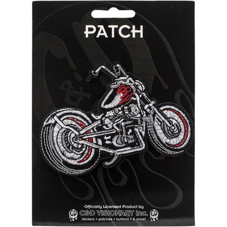 C&D Visionary Patch-Black Chopper Motorcycle 4"X2.75"