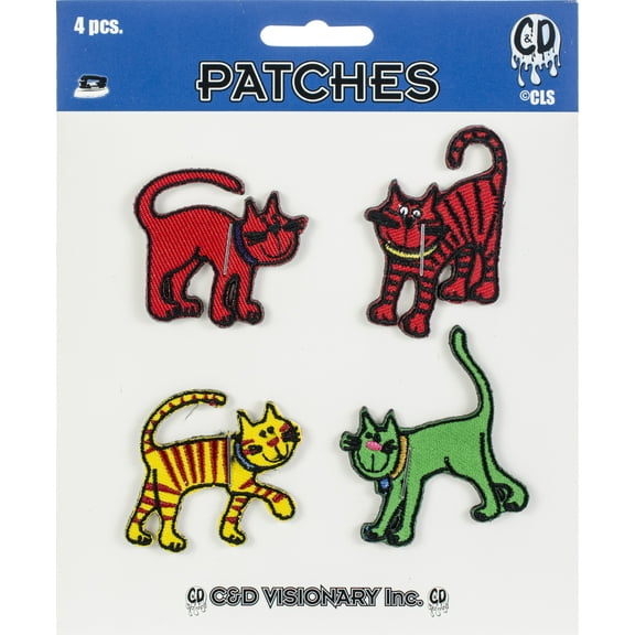 C&D Visionary Patch-Cat Assortment 4/Pkg