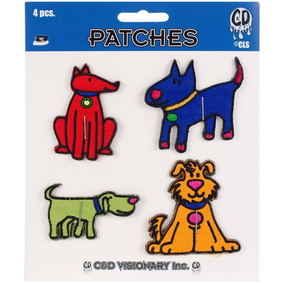 C&D Visionary Patch-Dogs Assortment 4/Pkg