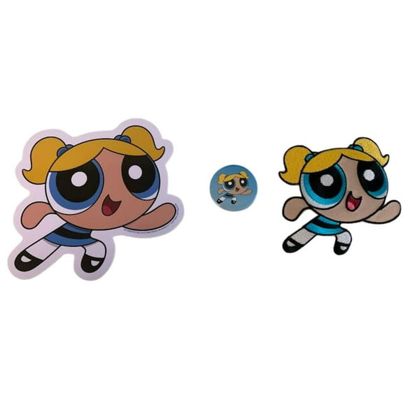 C&D Visionary Powerpuff Girls Bubbles Set – Sticker, Patch & Button Pin