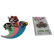 C&D Visionary Powerpuff Girls Flying High Five Patch & Lapel Pin Set