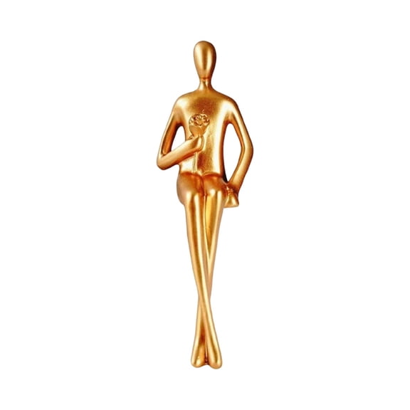 C Desktop Abstract Figure Statue, Resin Golden Man Sculpture For Home Office Living Room Bookshelf Decor, Modern Art Ornament, Gift For Art Lovers