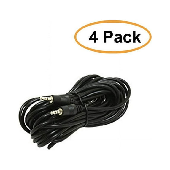 C&E 25 Feet 3.5mm Stereo Patch Cord, 4 Pack