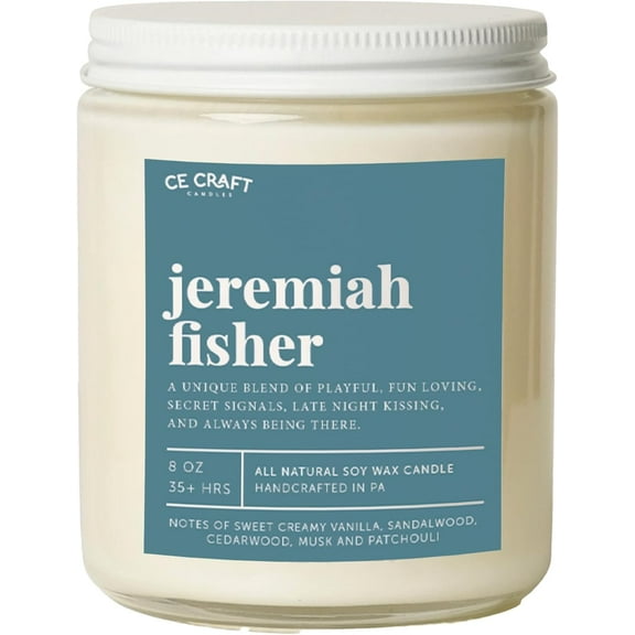 C&E Craft Smells Like Jeremiah Fisher Scented Candle Iced Vanilla Woods Soy Wax Candle Gift for Her, Girlfriend Gift, Prayer Candle