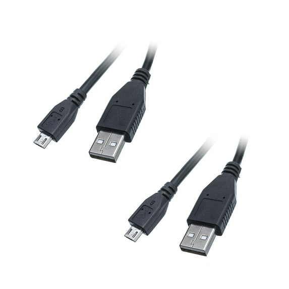 C&E Micro USB 2.0 Cable, Black, Type A Male / Micro-B Male, 1.5 foot - 2 Pack