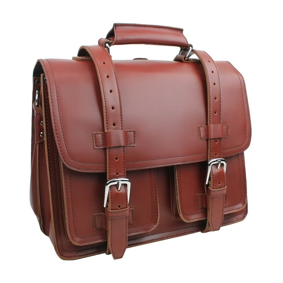 C.E.O. - 16 Classic Full Leather Briefcase Backpack L02.RB